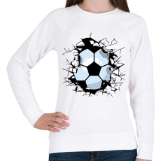 PRINTFASHION Focilabda a falban - Női pulóver - Fehér