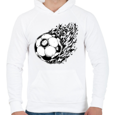 PRINTFASHION Focilabda  - Férfi kapucnis pulóver - Fehér