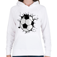 PRINTFASHION focilabda - Női kapucnis pulóver - Fehér női pulóver, kardigán