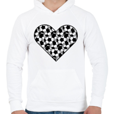 PRINTFASHION Focis szív - Férfi kapucnis pulóver - Fehér