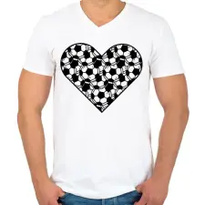 PRINTFASHION Focis szív - Férfi V-nyakú póló - Fehér férfi póló