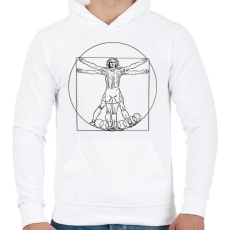 PRINTFASHION Focista - Da Vinci - Férfi kapucnis pulóver - Fehér