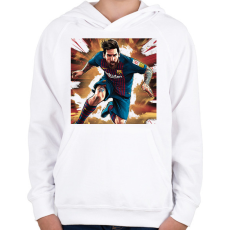 PRINTFASHION Focista - Gyerek kapucnis pulóver - Fehér