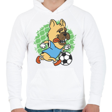 PRINTFASHION Focista kutya - Férfi kapucnis pulóver - Fehér férfi pulóver, kardigán
