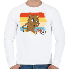 PRINTFASHION Focista macska - Férfi pulóver - Fehér