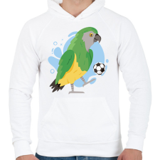 PRINTFASHION Focista papagáj - Férfi kapucnis pulóver - Fehér férfi pulóver, kardigán