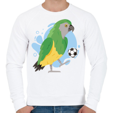 PRINTFASHION Focista papagáj - Férfi pulóver - Fehér férfi pulóver, kardigán