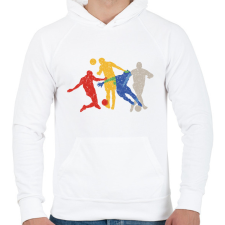 PRINTFASHION Focisták  - Férfi kapucnis pulóver - Fehér férfi pulóver, kardigán