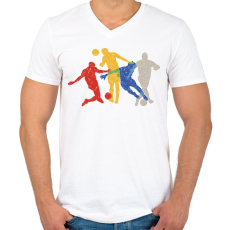 PRINTFASHION Focisták  - Férfi V-nyakú póló - Fehér