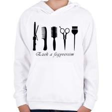 PRINTFASHION Fodrász fegyverek - Gyerek kapucnis pulóver - Fehér gyerek pulóver, kardigán