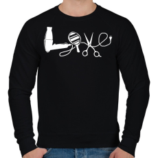 PRINTFASHION Fodrász Love - Férfi pulóver - Fekete