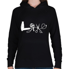 PRINTFASHION Fodrász Love - Női kapucnis pulóver - Fekete