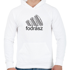 PRINTFASHION Fodrász - márka - Férfi kapucnis pulóver - Fehér férfi pulóver, kardigán
