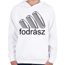 PRINTFASHION Fodrász - márka - Gyerek kapucnis pulóver - Fehér