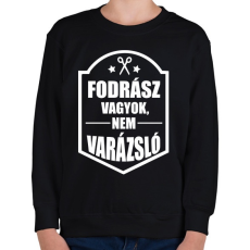 PRINTFASHION FODRÁSZ, NEM VARÁZSLÓ - Gyerek pulóver - Fekete
