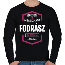 PRINTFASHION Fodrász prémium minőség - Férfi pulóver - Fekete férfi pulóver, kardigán