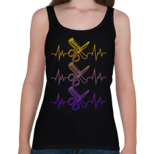 PRINTFASHION Fodrász szívverés - Női atléta - Fekete női trikó