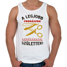 PRINTFASHION Fodrász szülinap október színes - Férfi atléta - Fehér