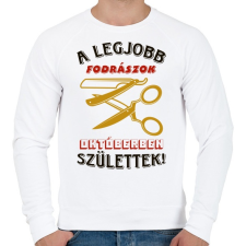 PRINTFASHION Fodrász szülinap október színes - Férfi pulóver - Fehér férfi pulóver, kardigán