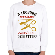PRINTFASHION Fodrász szülinapja január színes - Gyerek pulóver - Fehér