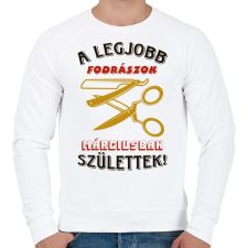 PRINTFASHION Fodrász szülinapja március színes - Férfi pulóver - Fehér férfi pulóver, kardigán