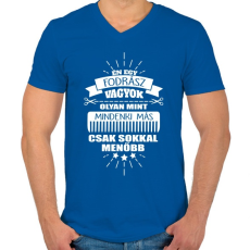 PRINTFASHION Fodrász vagyok - Férfi V-nyakú póló - Királykék