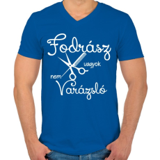 PRINTFASHION Fodrász vagyok, nem varázsló - Férfi V-nyakú póló - Királykék