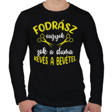 PRINTFASHION Fodrász vagyok, sok a duma - Férfi hosszú ujjú póló - Fekete