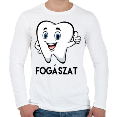 PRINTFASHION Fogászat - Férfi hosszú ujjú póló - Fehér