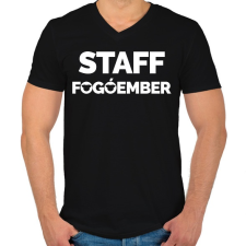 PRINTFASHION Fogóember Staff - Férfi V-nyakú póló - Fekete férfi póló