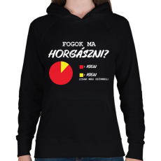 PRINTFASHION Fogok ma horgászni? - Női kapucnis pulóver - Fekete