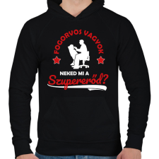 PRINTFASHION Fogorvos vagyok - Férfi kapucnis pulóver - Fekete férfi pulóver, kardigán
