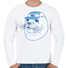 PRINTFASHION Fóka - Férfi pulóver - Fehér