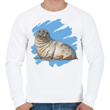 PRINTFASHION Fóka - Férfi pulóver - Fehér férfi pulóver, kardigán