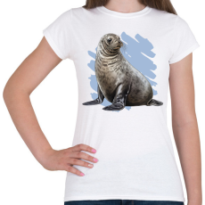 PRINTFASHION Fóka - Női póló - Fehér