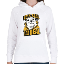 PRINTFASHION fóka-Seal the deal - Női kapucnis pulóver - Fehér női pulóver, kardigán