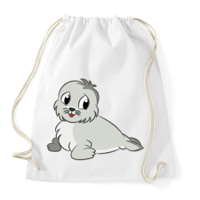 PRINTFASHION Fókabébi - Sportzsák, Tornazsák - Fehér tornazsák