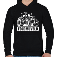 PRINTFASHION Földművelő - Férfi kapucnis pulóver - Fekete