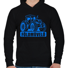 PRINTFASHION Földművelő New Holland - Férfi kapucnis pulóver - Fekete női pulóver, kardigán