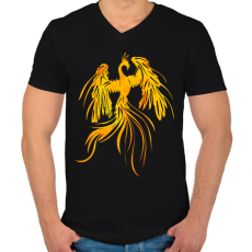PRINTFASHION Főnix  - Férfi V-nyakú póló - Fekete