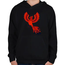 PRINTFASHION Főnix  - Gyerek kapucnis pulóver - Fekete