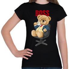 PRINTFASHION Főnök maci - Női póló - Fekete