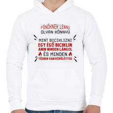 PRINTFASHION Főnöknek lenni olyan könnyű - Férfi kapucnis pulóver - Fehér