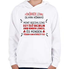 PRINTFASHION Főnöknek lenni olyan könnyű - Gyerek kapucnis pulóver - Fehér gyerek pulóver, kardigán