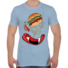 PRINTFASHION Foodporn - Férfi póló - Világoskék férfi póló