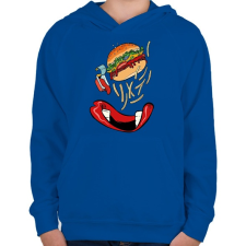 PRINTFASHION Foodporn - Gyerek kapucnis pulóver - Királykék gyerek pulóver, kardigán
