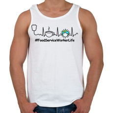 PRINTFASHION #foodservice - Férfi atléta - Fehér