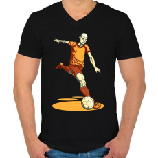 PRINTFASHION Football  - Férfi V-nyakú póló - Fekete