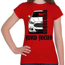 PRINTFASHION Ford Focus saját névvel   - Női póló - Piros női póló