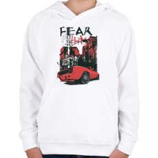 PRINTFASHION Ford Mustang - Gyerek kapucnis pulóver - Fehér